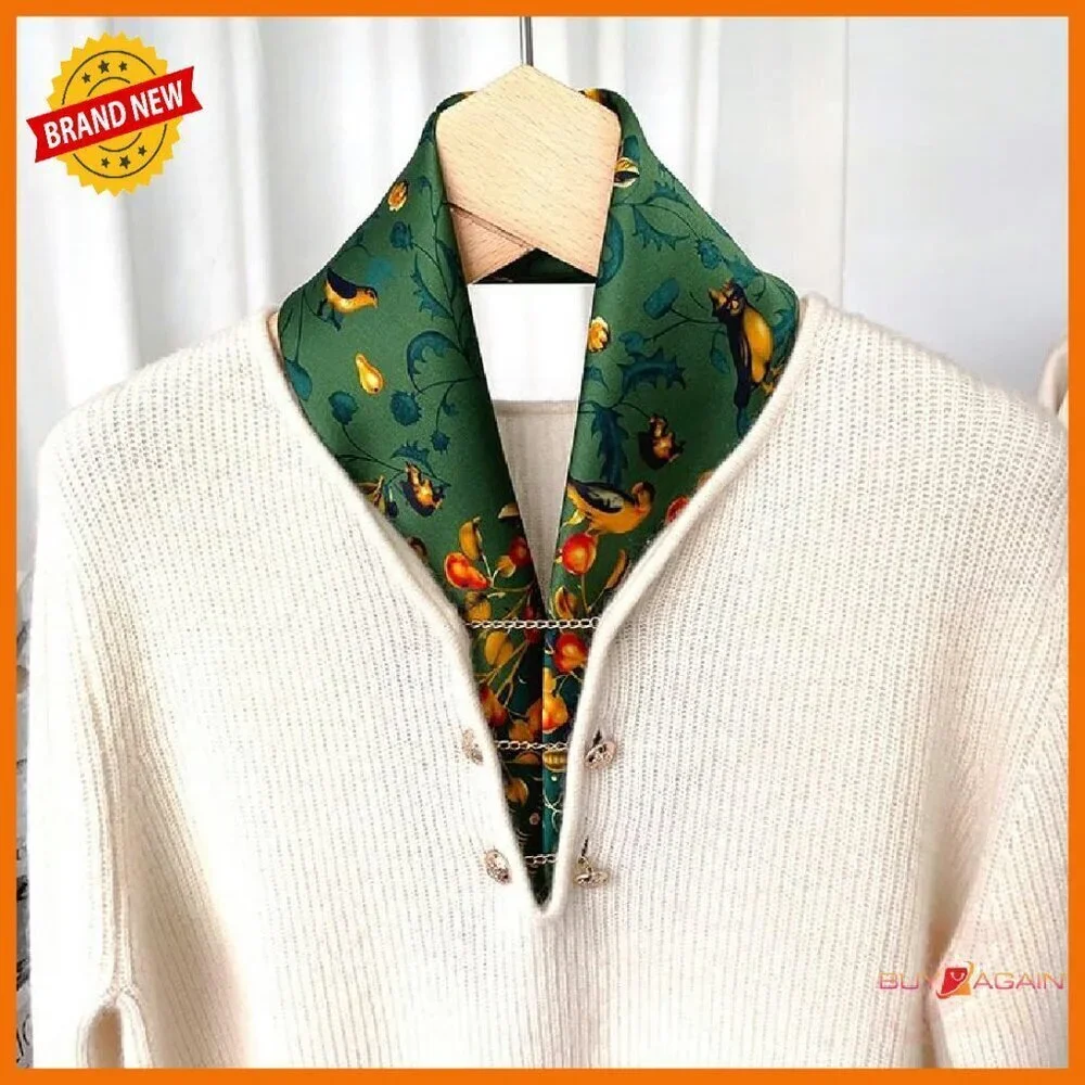 100% Mulberry Silk Square Scarf 25.6